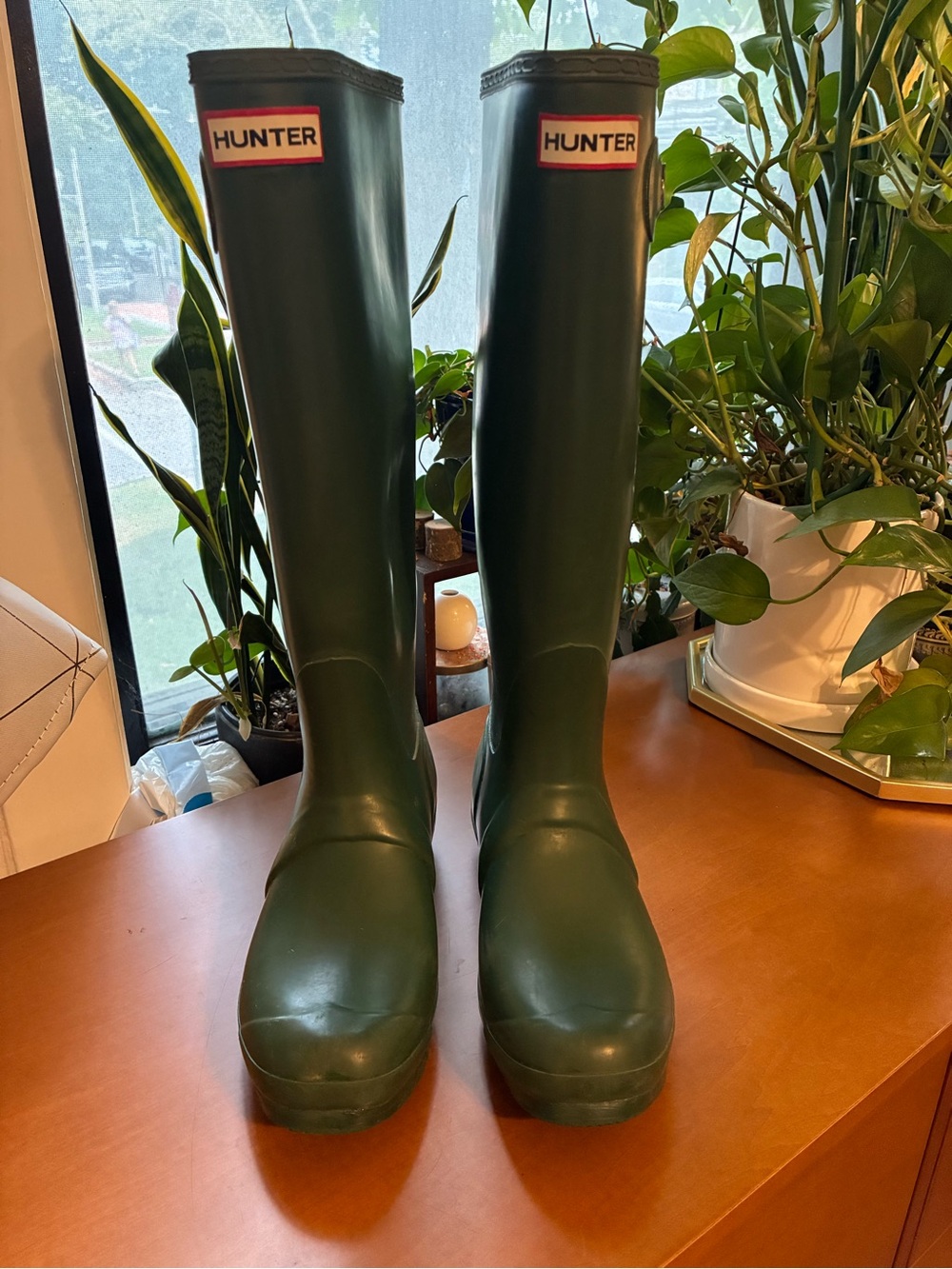 Hunter Tall Rubber Rain Boots in Deep Green